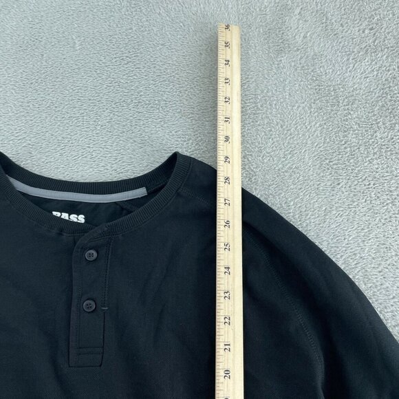 Bass Outdoor Hiker Henley Shirt XL Black Beauty Long Sleeve Cotton NWT 4216 - Picture 9 of 11